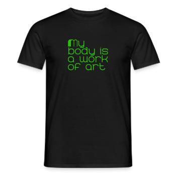 my body is a work of art - Männer T-Shirt - Schwarz - Vorne - AI Model Male 178 light (178cm)