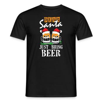 Dear Santa Just Bring Beer - Männer T-Shirt - Schwarz - Vorne - AI Model Male 178 light (178cm)