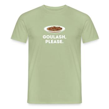 Goulash Please Funny Meat And Vegetables Lover - Heren T-shirt - saliegroen - Voor - AI Model Male 178 light (178cm)