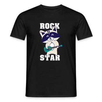 Raccoon Rock Star Guitare Rockin' Music Singer - T-shirt homme - noir - Devant - AI Model Male 178 light (178cm)