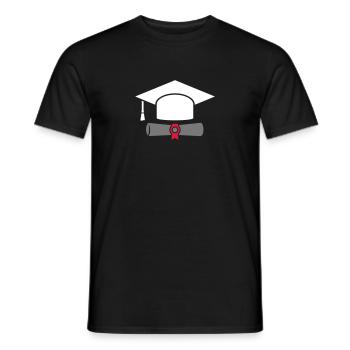 Chapeau de docteur avec certificat - cadeau pour l'obtention du diplôme - T-shirt homme - noir - Devant - AI Model Male 178 light (178cm)