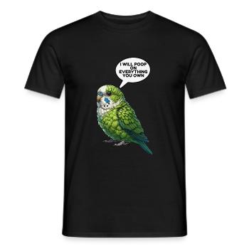 Perroquet Oiseau Perroquet vert - T-shirt homme - noir - Devant - AI Model Male 178 light (178cm)