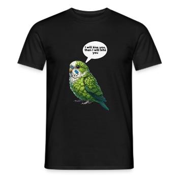 Perroquet Oiseau Perroquet vert - T-shirt homme - noir - Devant - AI Model Male 178 light (178cm)