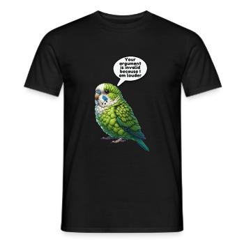 Perroquet Oiseau Perroquet vert - T-shirt homme - noir - Devant - AI Model Male 178 light (178cm)
