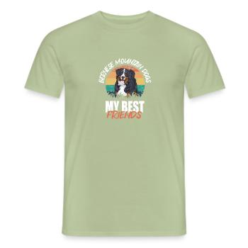Bouvier bernois - T-shirt homme - vert sauge - Devant - AI Model Male 178 light (178cm)