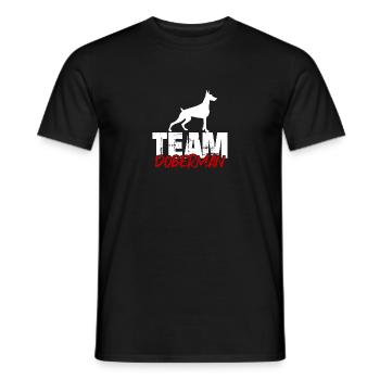 Team Dobermann - Men's T-Shirt - black - Front - AI Model Male 178 light (178cm)