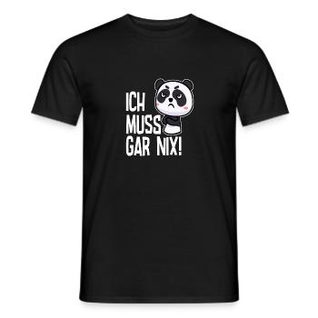 Ich muss gar nix sagt der niedliche Panda - Männer T-Shirt - Schwarz - Vorne - AI Model Male 178 light (178cm)