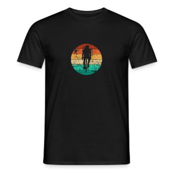 Retro Bike Funny Cyclist - Men's T-Shirt - black - Front - AI Model Male 178 light (178cm)