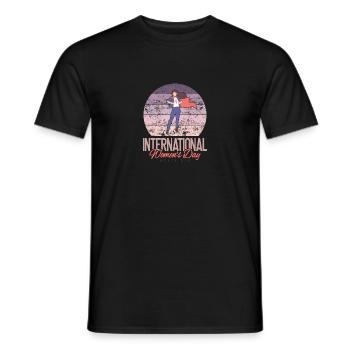 Bonne Journée internationale de la femme le 8. - T-shirt homme - noir - Devant - AI Model Male 178 light (178cm)
