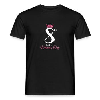 Bonne Journée internationale de la femme le 8. - T-shirt homme - noir - Devant - AI Model Male 178 light (178cm)