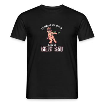 Karneval Kostüm coole geile Sau - Männer T-Shirt - Schwarz - Vorne - AI Model Male 178 light (178cm)