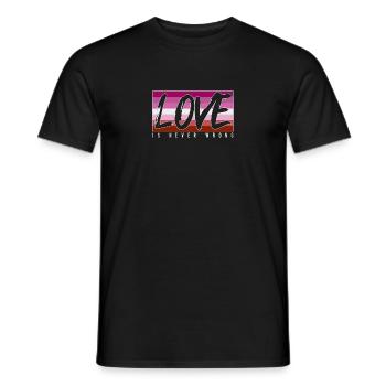 LGBTQ love is never wrong - Men's T-Shirt - black - Front - AI Model Male 178 light (178cm)