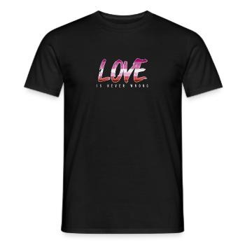 LGBTQ love is never wrong - Men's T-Shirt - black - Front - AI Model Male 178 light (178cm)