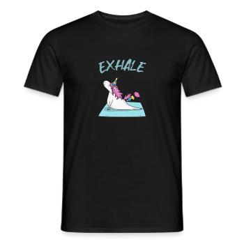 Yoga Licorne inspirer et expirer - T-shirt homme - noir - Devant - AI Model Male 178 light (178cm)
