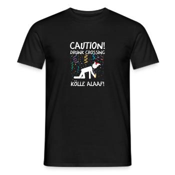 Costume de Carnaval Kölle Alaaf Cologne Attention Ivre - T-shirt homme - noir - Devant - AI Model Male 178 light (178cm)