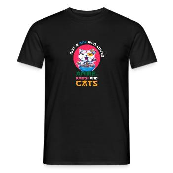 Juste un garçon qui aime les ramen d’anime - T-shirt homme - noir - Devant - AI Model Male 178 light (178cm)