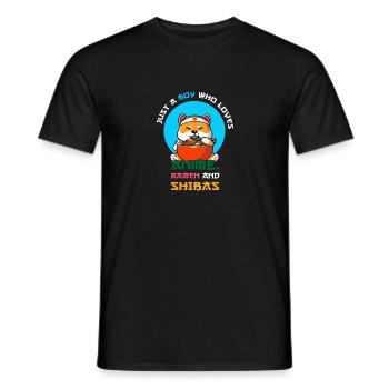 Juste un garçon qui aime l’anime, les ramen et les shibas - T-shirt homme - noir - Devant - AI Model Male 178 light (178cm)