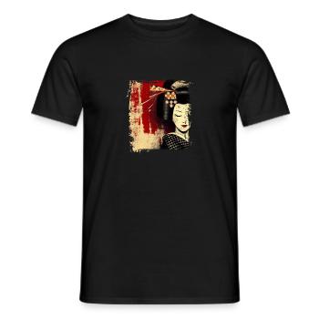 Geisha, traditionelle digitale Kunst, Japan - Männer T-Shirt - Schwarz - Vorne - AI Model Male 178 light (178cm)