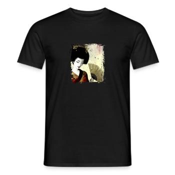 Geisha, traditionelle digitale Kunst, Japan - Männer T-Shirt - Schwarz - Vorne - AI Model Male 178 light (178cm)