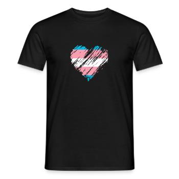 Fierté Cœur LGBTQ - T-shirt homme - noir - Devant - AI Model Male 178 light (178cm)