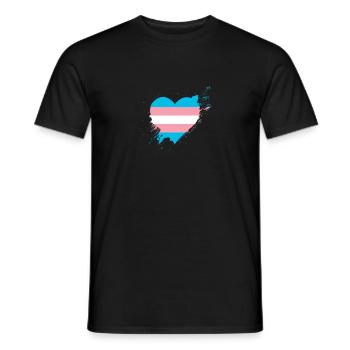 Fierté LGBTQ Cœur Transgenre - T-shirt homme - noir - Devant - AI Model Male 178 light (178cm)