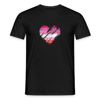 Pride LGBTQ Herz Lesbisch - Männer T-Shirt - Schwarz - Vorne - AI Model Male 178 light (178cm)