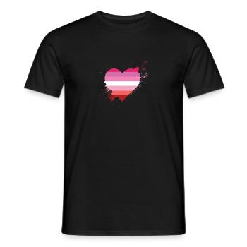 Pride LGBTQ Herz Lesbisch - Männer T-Shirt - Schwarz - Vorne - AI Model Male 178 light (178cm)