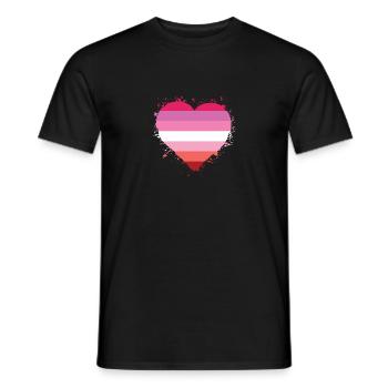 Pride LGBTQ Herz Lesbisch - Männer T-Shirt - Schwarz - Vorne - AI Model Male 178 light (178cm)