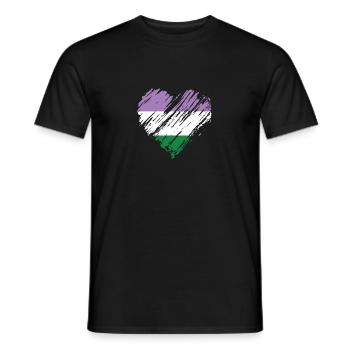 Fierté Cœur LGBTQ - T-shirt homme - noir - Devant - AI Model Male 178 light (178cm)