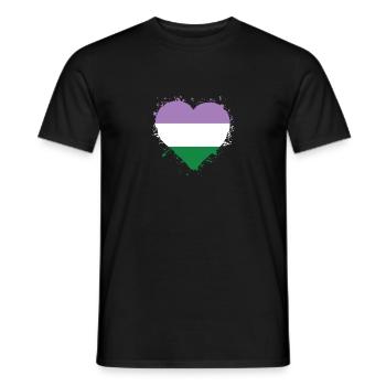 Pride Herz LGBTQ - Genderqueer - Männer T-Shirt - Schwarz - Vorne - AI Model Male 178 light (178cm)