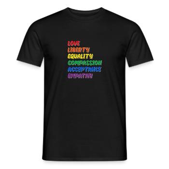 Fier LGBTQ. Déclaration - T-shirt homme - noir - Devant - AI Model Male 178 light (178cm)