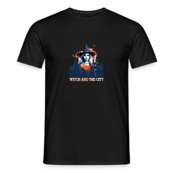 Ambiance effrayante d’Halloween - T-shirt homme - noir - Devant - AI Model Male 178 light (178cm)