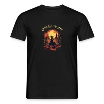 Ambiance effrayante d’Halloween - T-shirt homme - noir - Devant - AI Model Male 178 light (178cm)