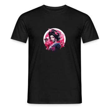 Geisha of Japan - Men's T-Shirt - black - Front - AI Model Male 178 light (178cm)