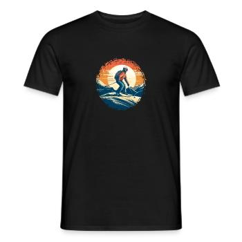 Snowboardung und Skifahren und dann Aprés-Ski - Männer T-Shirt - Schwarz - Vorne - AI Model Male 178 light (178cm)