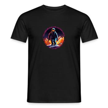 Snowboard ou ski puis après-ski - T-shirt homme - noir - Devant - AI Model Male 178 light (178cm)