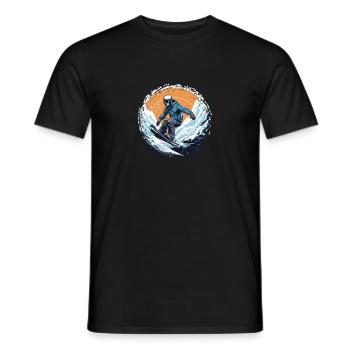 Snowboard ou ski puis après-ski - T-shirt homme - noir - Devant - AI Model Male 178 light (178cm)
