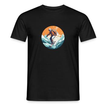 Snowboard ou ski puis après-ski - T-shirt homme - noir - Devant - AI Model Male 178 light (178cm)