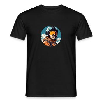 Snowboard ou ski puis après-ski - T-shirt homme - noir - Devant - AI Model Male 178 light (178cm)