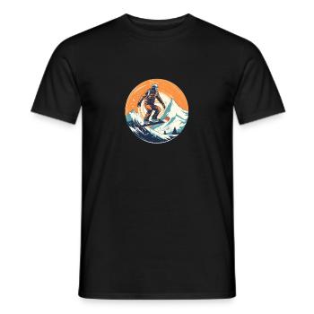 Snowboard ou ski puis après-ski - T-shirt homme - noir - Devant - AI Model Male 178 light (178cm)