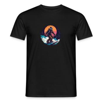 Snowboard ou ski puis après-ski - T-shirt homme - noir - Devant - AI Model Male 178 light (178cm)