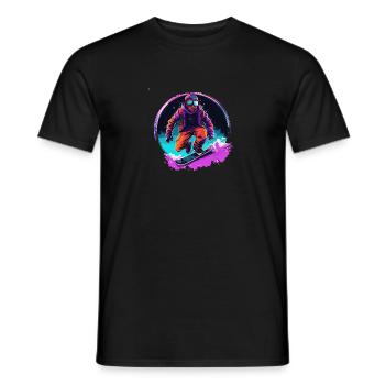 Snowboard ou ski puis après-ski - T-shirt homme - noir - Devant - AI Model Male 178 light (178cm)