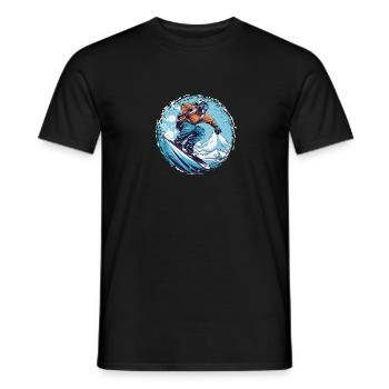 Snowboard ou ski puis après-ski - T-shirt homme - noir - Devant - AI Model Male 178 light (178cm)