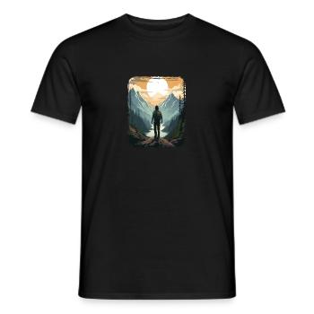 Forest Nature Trekking Adventure - Men's T-Shirt - black - Front - AI Model Male 178 light (178cm)