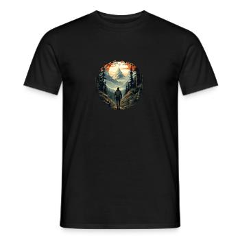 Forest Nature Trekking Adventure - Men's T-Shirt - black - Front - AI Model Male 178 light (178cm)
