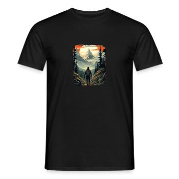 Forest Nature Trekking Adventure - Men's T-Shirt - black - Front - AI Model Male 178 light (178cm)
