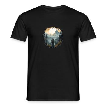 Forest Nature Trekking Adventure - Men's T-Shirt - black - Front - AI Model Male 178 light (178cm)