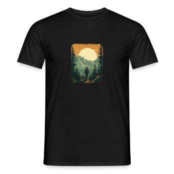 Forest Nature Trekking Adventure - Men's T-Shirt - black - Front - AI Model Male 178 light (178cm)