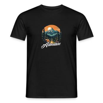 Forest Nature Trekking Adventure - Men's T-Shirt - black - Front - AI Model Male 178 light (178cm)