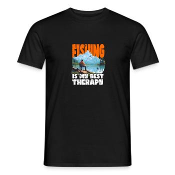 Angeln Freizeit Besinnliche Stille Naturerlebnis - Männer T-Shirt - Schwarz - Vorne - AI Model Male 178 light (178cm)